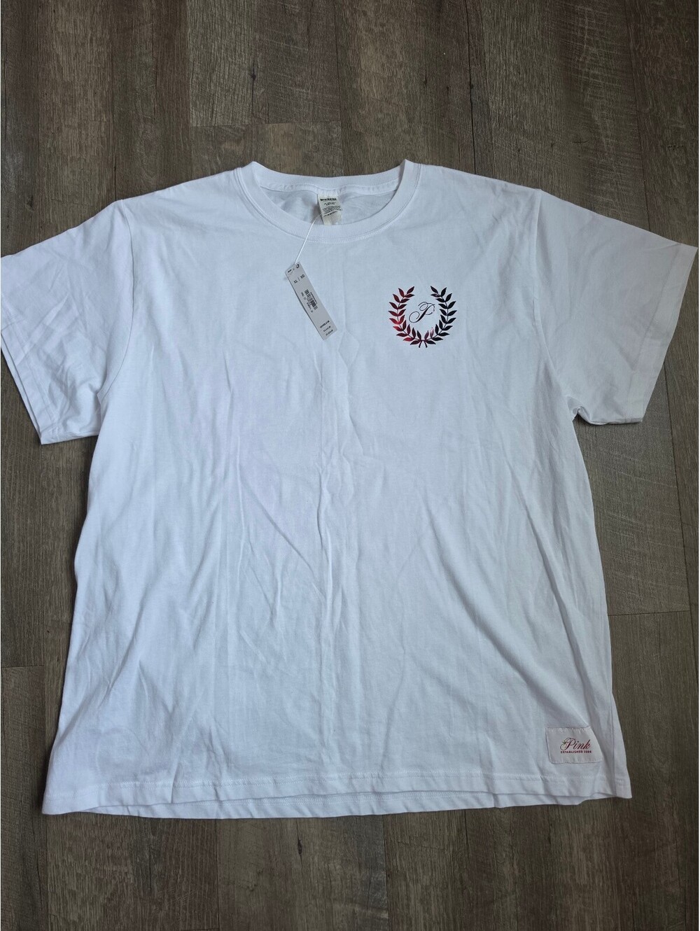 PINK Victoria's Secret White Graphic T-Shirt XL
